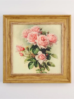 Картина настенная интерьерная в раме "под дерево" 26*26 см