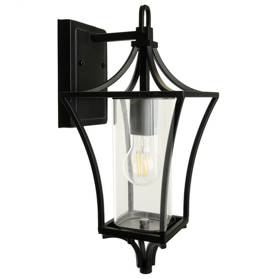 Светильник садово-парковый Feron PL731 на стену вниз 60W E27 230V, черный 51269