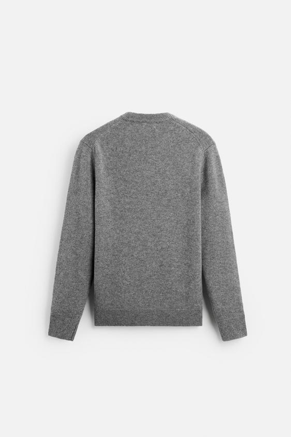 ZARA СВИТЕР ИЗ ШЕРСТИ И КАШЕМИРА, СЕРЫЙ С МЕЛАНЖЕВЫМ ЭФФЕКТОМ