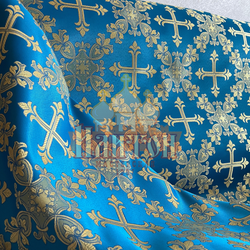 Шёлк "Златоуст" голубой с золотом