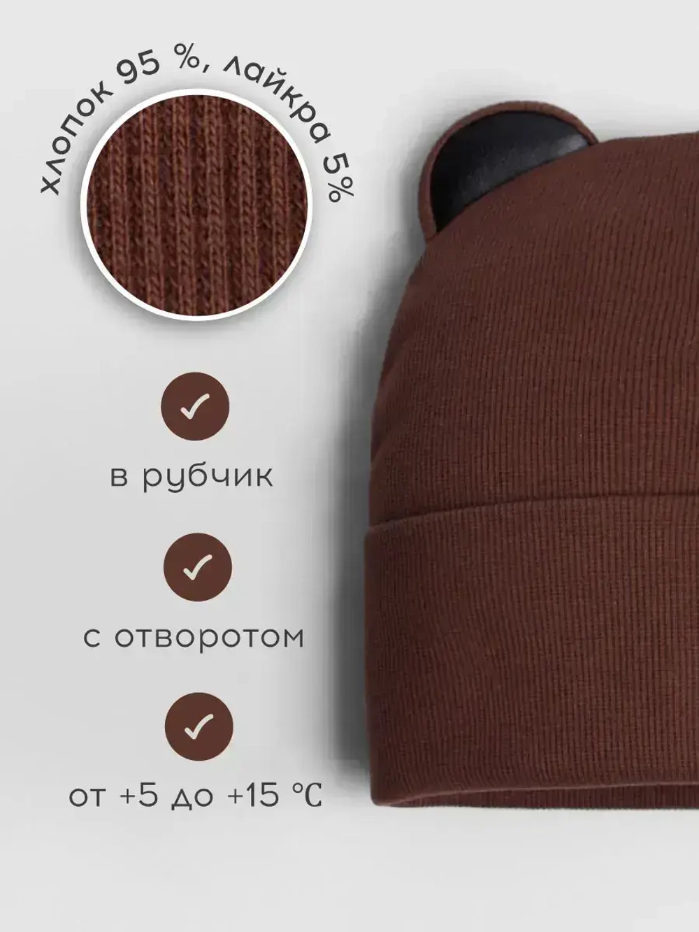 Шапка для мальчика осенняя с ушками