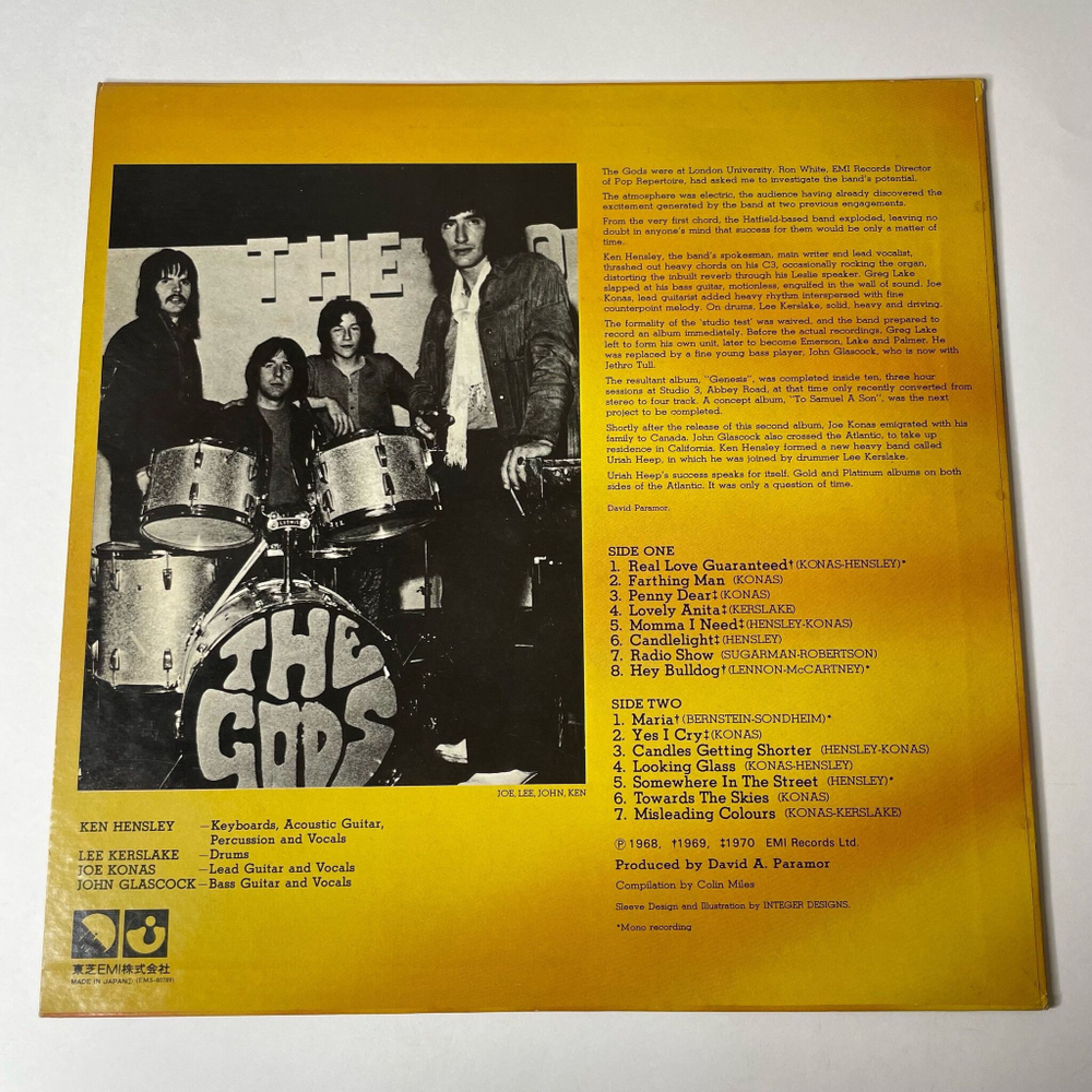 Винтажная виниловая пластинка LP The Gods Featuring Ken Hensley (Japan 1976) (No Obi)