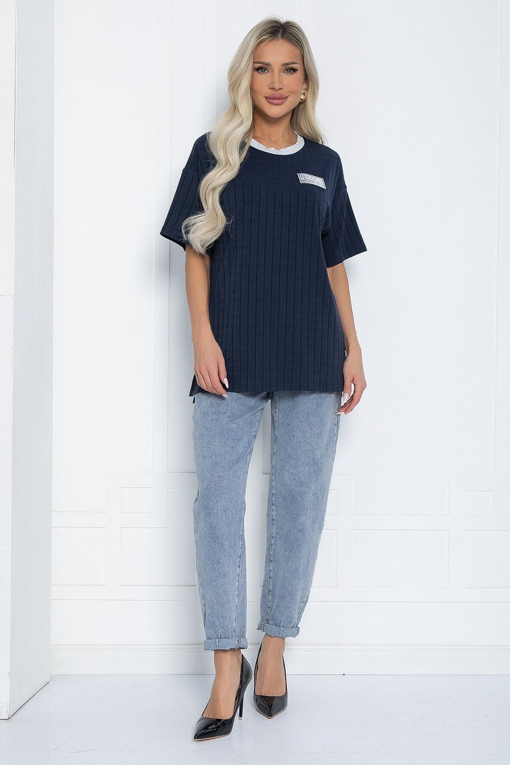 Футболка Ника (синяя) Б12452-7 LT Collection