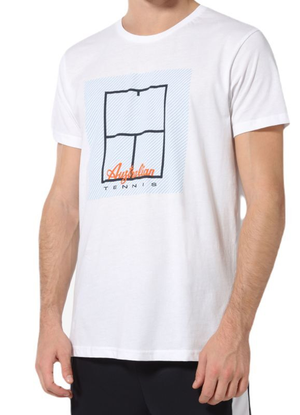 Мужская теннисная футболка Australian Cotton T-Shirt Tennis Court - bianco