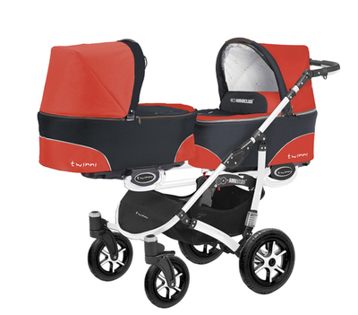 Коляска для двойни BabyActive Twinny Standart 2 в 1 White (Красный)
