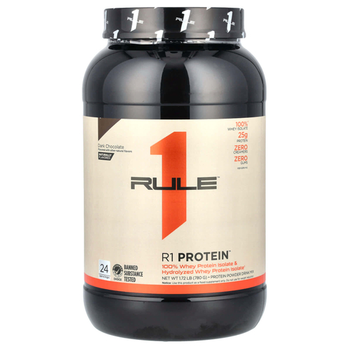 Rule One Proteins, R1 протеиновая смесь для приготовления напитка, со вкусом темного шоколада, 780 г (1,72 фунта)