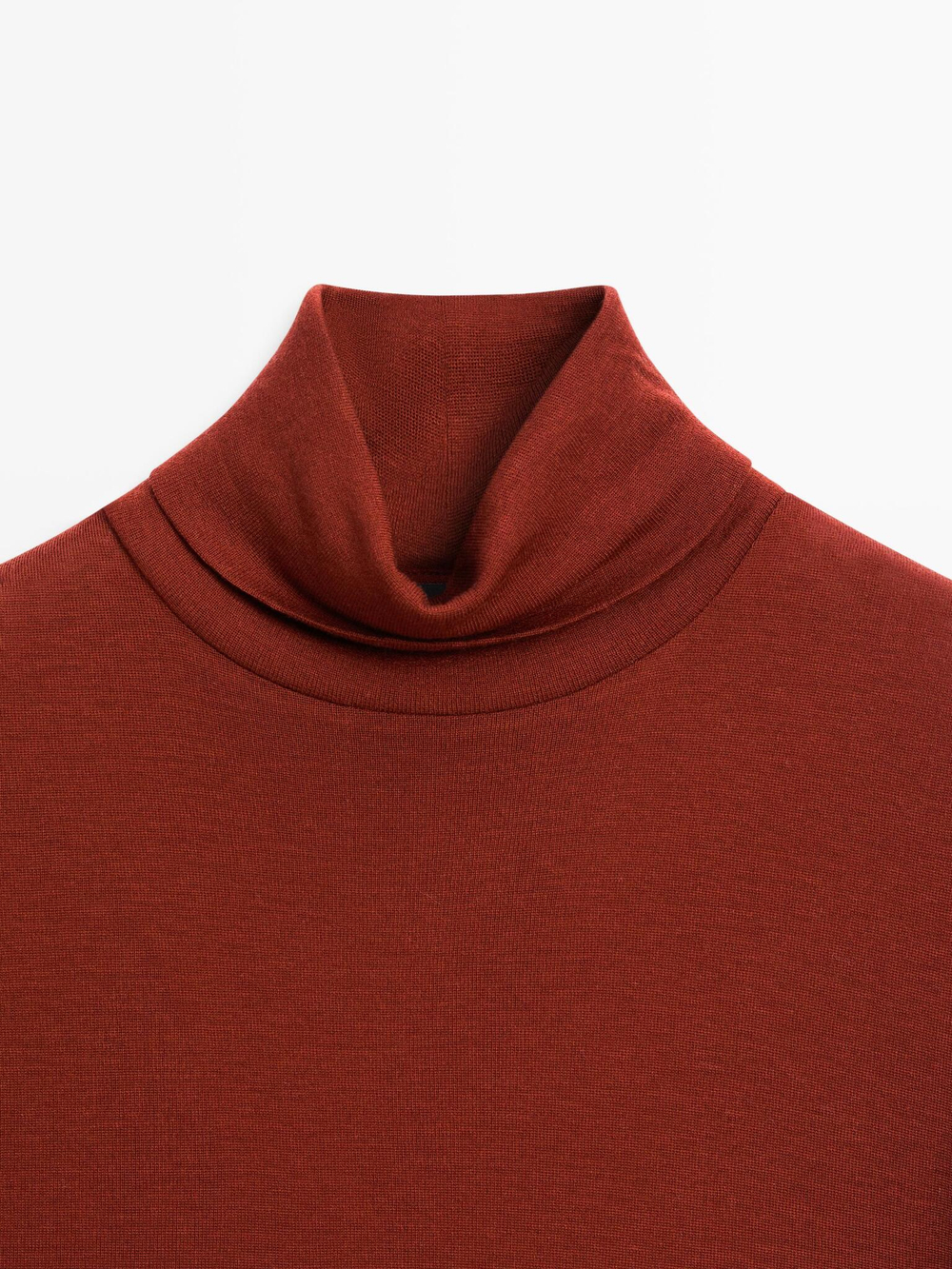 Massimo Dutti Футболка с высоким воротником, темно-розовый