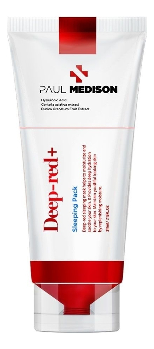 PAUL MEDISON Ночная маска с гиалуроновой кислотой и экстрактом центеллы азиатской - Deep-Red Sleeping Pack ,211мл