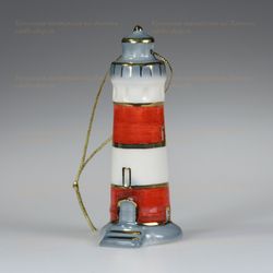 Фарфоровая елочная игрушка "Маяк" круглый