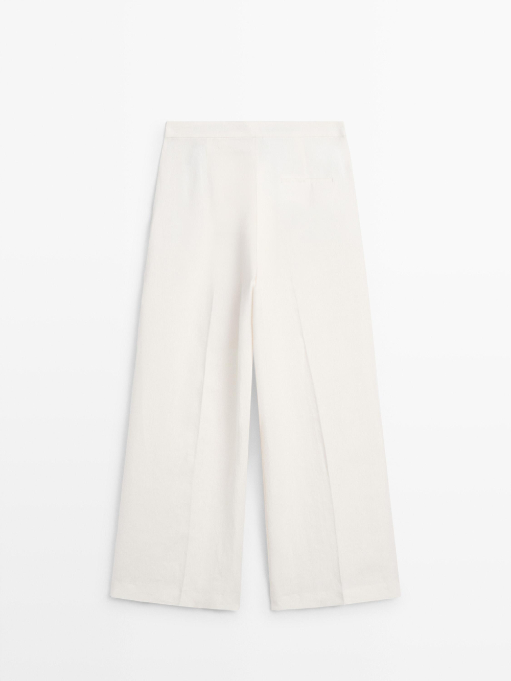 Massimo Dutti Брюки из струящегося льна, экрю