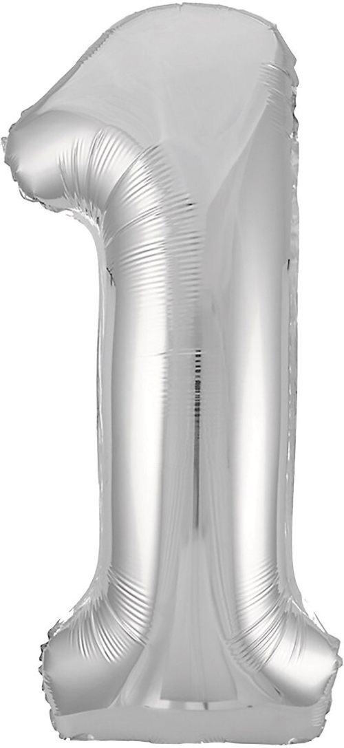 Фольгированный шар Цифра 1 Slim серебро 102 см