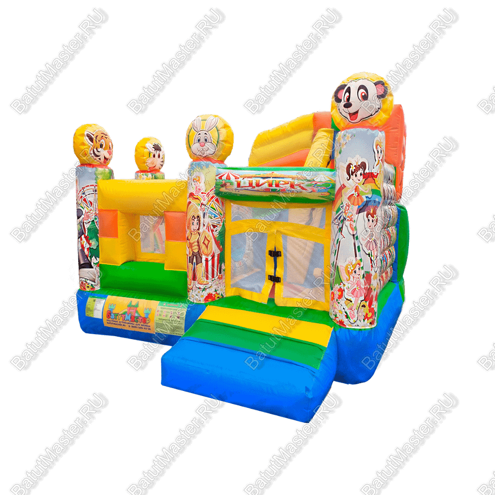 Детский надувной батут "Русский цирк", размер 3,5*3*2,7 м