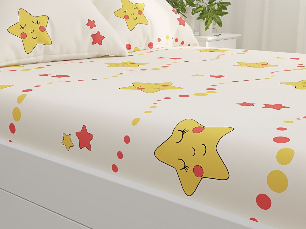 Простынь Сказка "Летние звезды" 150х215 см, перкаль