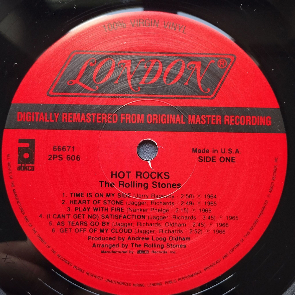 Винтажная виниловая пластинка LP The Rolling Stones Hot Rocks 1964-1971 (USA 1986) Get Off Of My Cloud