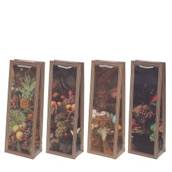 GAEM Пакет подарочный для бутылок (бумага 210г/м2, блок 12шт), L12,5 W8 H36 см, 4в.