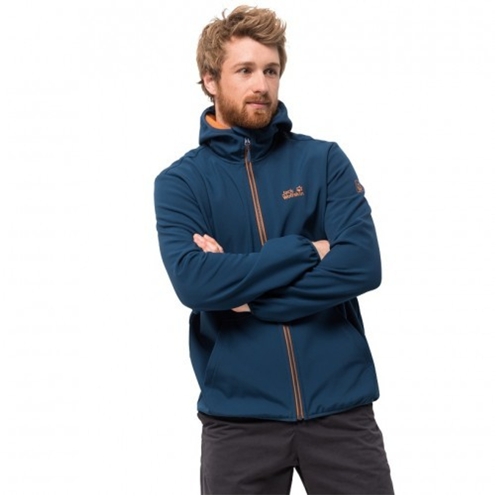 JACK WOLFSKIN куртка софтшел (виндстоппер) ESSENTIAL PEAK JKT MEN 11340 poseidon blue