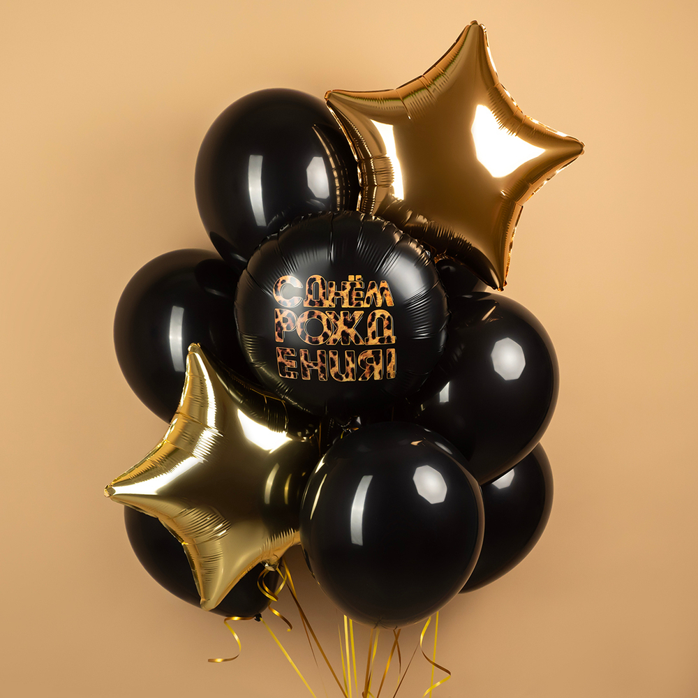 Шар 10" Черный, Пастель / Black 080 Sp