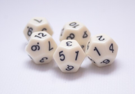 Кости Д12 костяные - 5 шт.