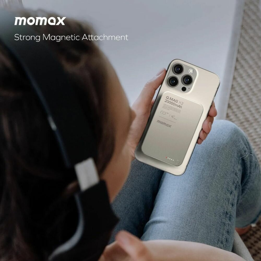Магнитный беспроводной внешний аккумулятор Momax Q.Mag X2 Gen2 35W 20000mAh