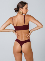 Стринги бесшовные цвет Бордовый, размер XL