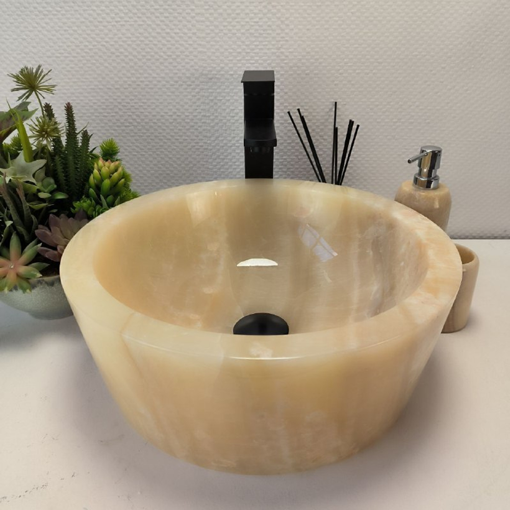 Раковина из оникса Drum Yellow Small DO-62989 40*40*15 08