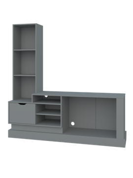 Тумба-ТВ ЛАВОРО /1800*1800*454/ левая белый / белый