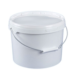 Ведро с металлической ручкой 11л + крышка с замком цвет белый
