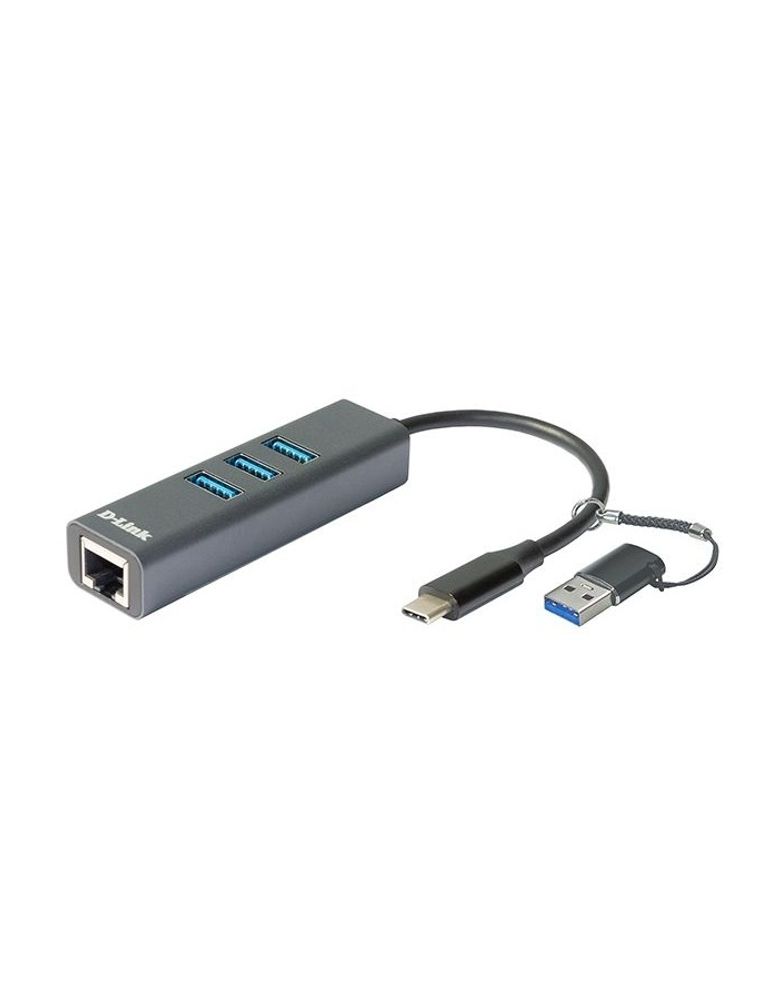 D-Link DUB-2332/A1A Сетевой адаптер Gigabit Ethernet / USB Type-C с 3 портами USB 3.0 и переходником USB Type-C / USB Type-A