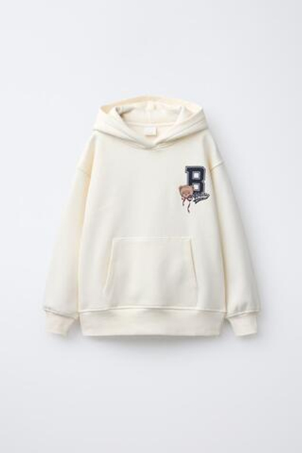 ZARA ХУДИ С ПРИНТОМ «МЕДВЕЖОНОК», ЭКРЮ