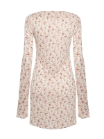Платье мини LONG SLEEVE TEA ROSE