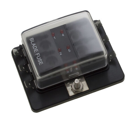 Блок на 6 предохранителей ATP/ATC/ATO с крышкой и индикацией исправности предохранителя