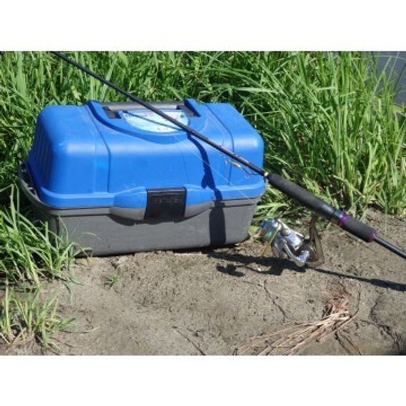 Ящик рыболова Helios трехполочный синий