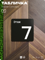 Табличка Этаж 7, на дверь и стену, навигационная и информационная, серия CONCEPT, 18х18 см, Айдентика Технолоджи