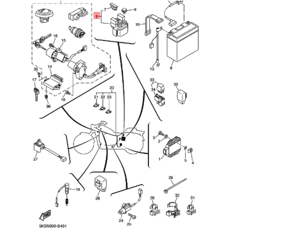 Реле стартера Yamaha 4DN-81940-12-00