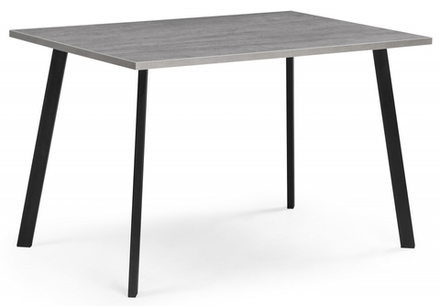 Стол деревянный Woodville Тринити Лофт 120х80х75 25 мм бетон, черный матовый, ножки черные