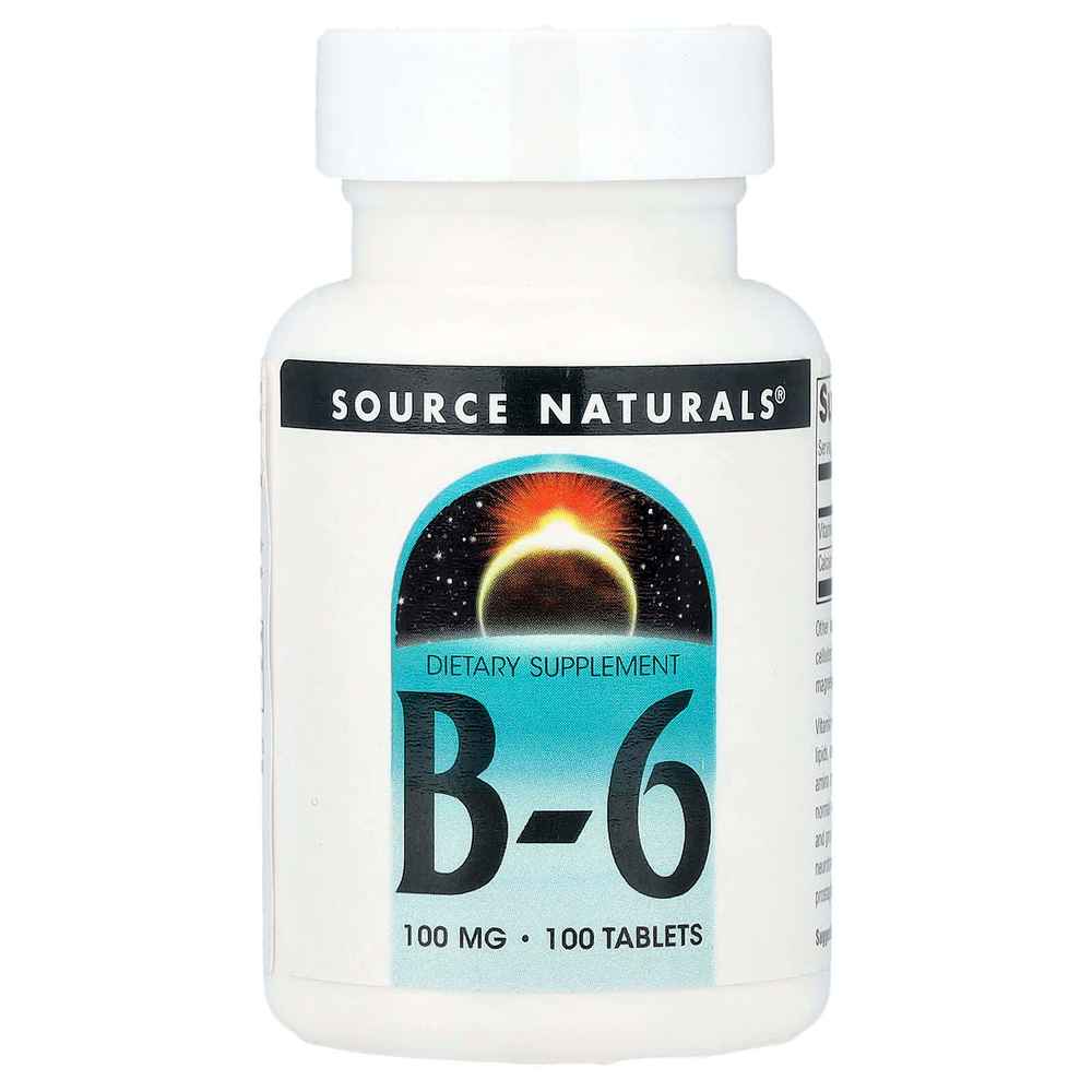 Source Naturals, Витамин B6, 100 таблеток