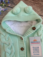 Комбинезон вязаный меховой капюшон с помпоном  "АйШах" (штанишки) (Цвет: Фиолетовый, Размер: 26)