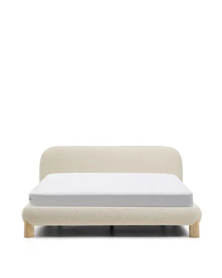 Кровать Odina 180x200 см, съемный чехол из букле цвета экрю