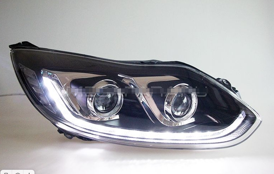 Передние фары Форд Фокус 3 2012-2014 V10 type [КОМПЛЕКТ Л+П; ходовые огни; биксеноновая линза; электрокорректор]