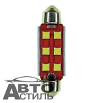Светодиод 12V T11x41  6SMD 3030 WHITE SJ-FLS35-4106  (салон) c радиат на красн фон Y0002-41  GQ10044