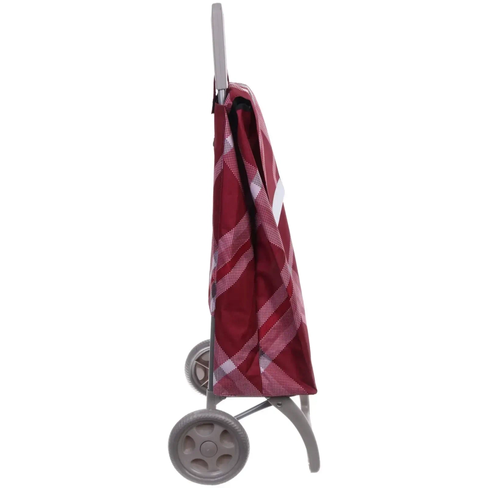 Тележка хозяйственная с сумкой (93*40*30см, колеса 15см,грузоподъемность до 40 кг) бордовая