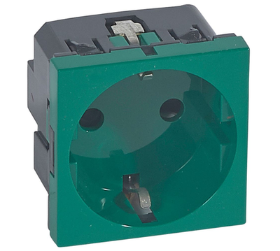 077216, Mosaic Розетка 2К+З н.ст. зел.