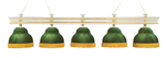 Лампа Моцарт 5пл. ясень (Blanco plumon,бархат зеленый,бахрома желтая,фурнитура золото)
