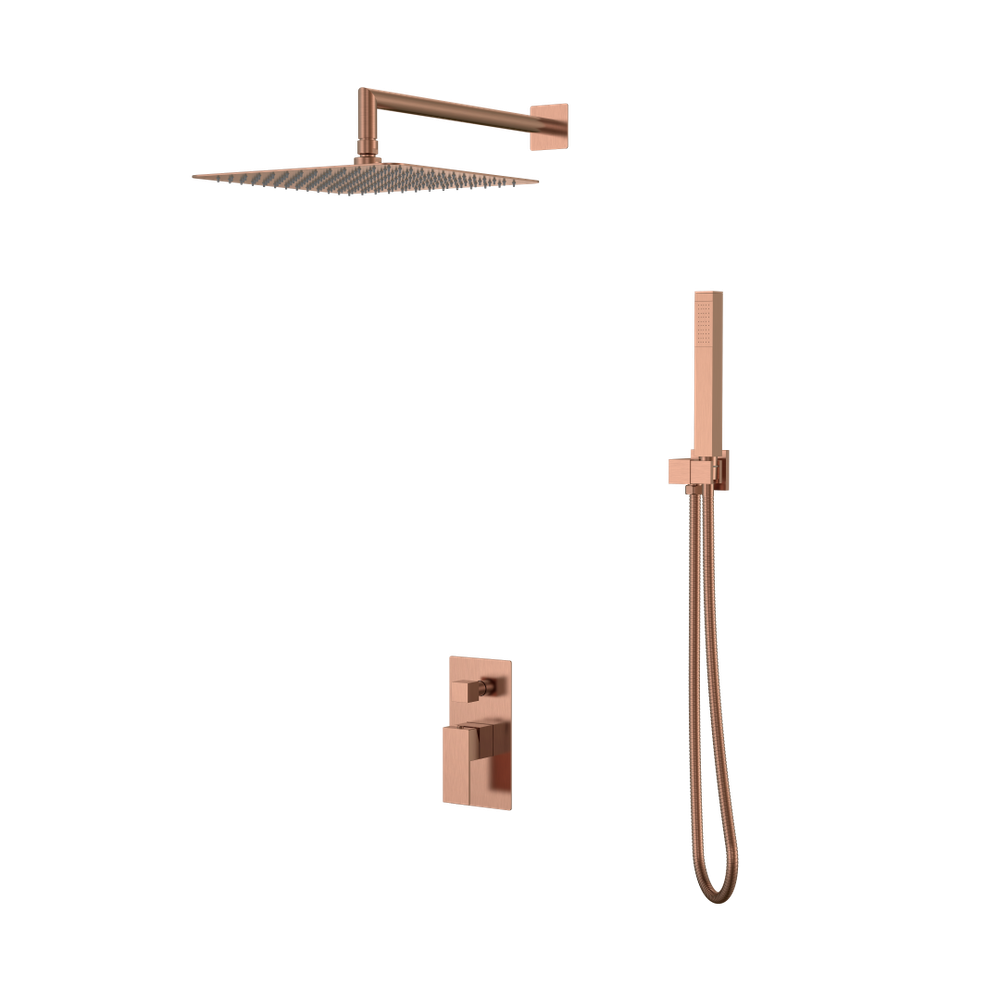 Смеситель встроенный для душа QUBIC Copper Brushed