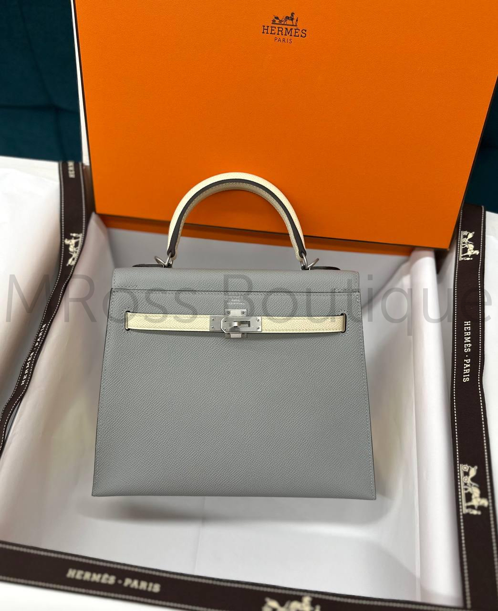Сумка Hermes Kelly женская в сером цвете