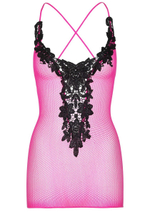 Ажурное мини-платье с кружевом (Размер: S-M-L) (Цвет: зеленый)