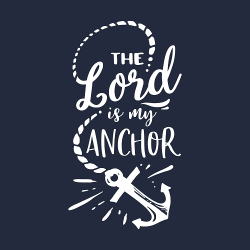принт PewPewCat The Lord is my anchor для темно-синей футболки