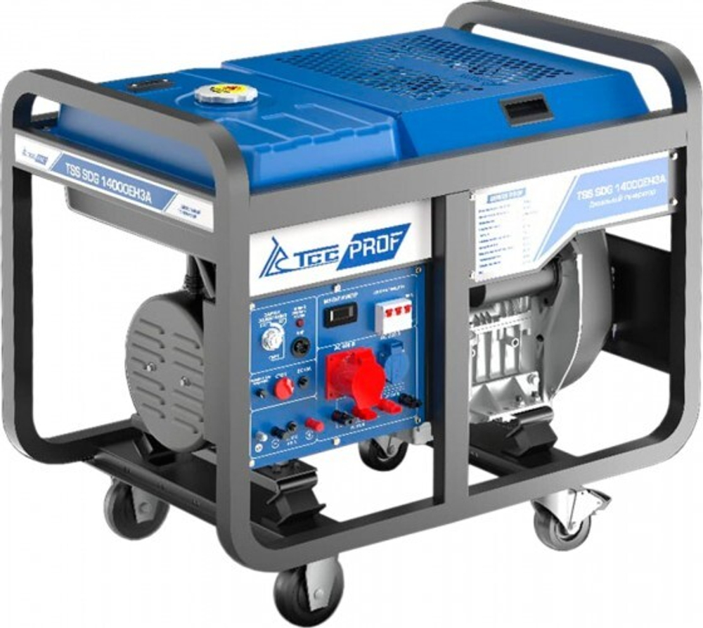 Электростанция дизельная с воздушным охлаждением ТСС SDG14000 EH3A открытая 100040