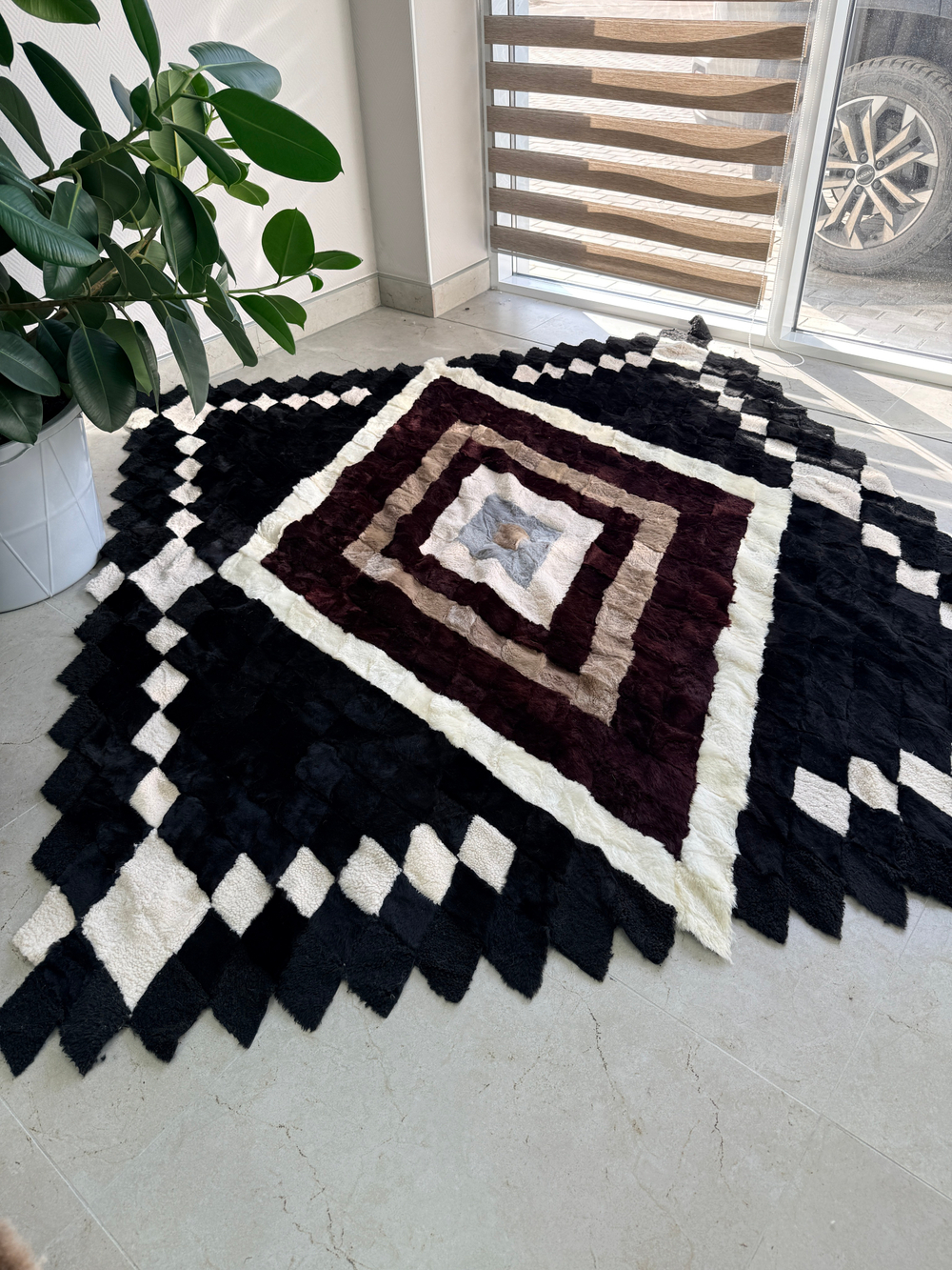 Покрывало меховое ковер из шкуры овчины