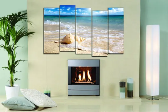 Модульная картина "Ракушка на берегу"